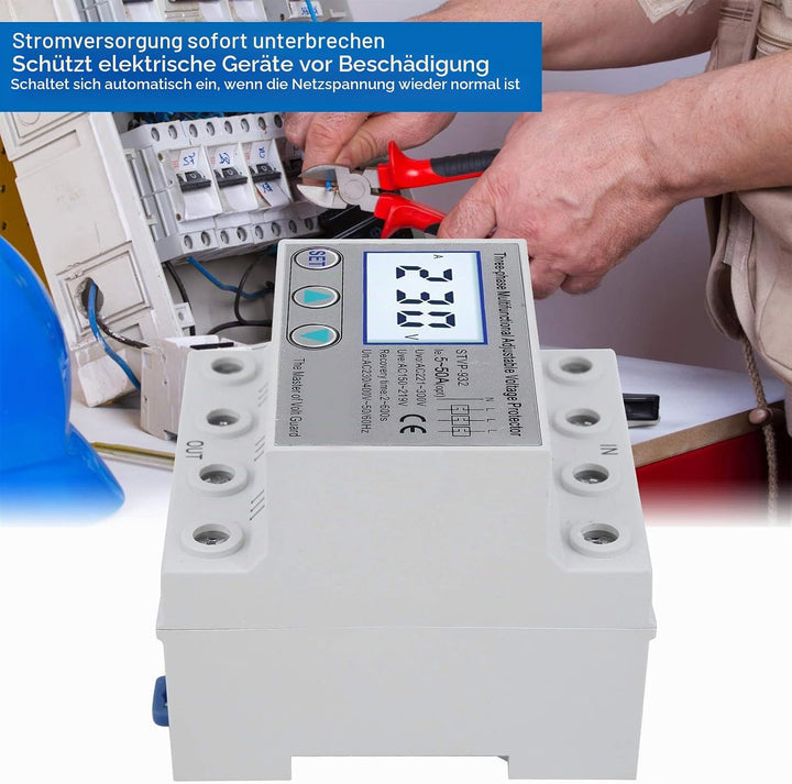 Überspannungsschutz Spannungsschutz 3-phase voltage LCD multifunction self-reset STVP-932 230 V/400
