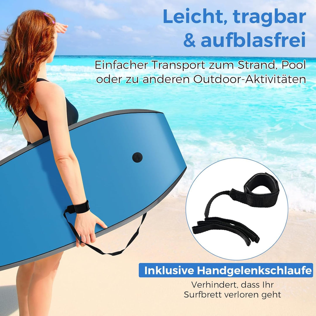 GOPLUS Bodyboard, Schwimmbrett Schwimmboard leicht tragbar für Strand, Meer, Surfboard, Sup-Board mi