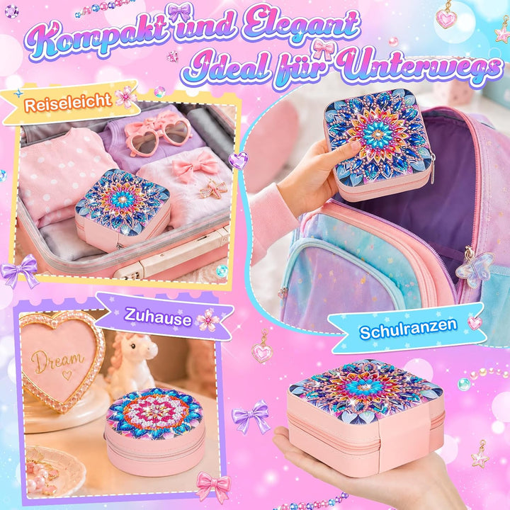 Diamond Painting Kinder Schmuckkästchen Mädchen Basteln Geschenk 8-12 Jahre | Bastelset Geschenk für