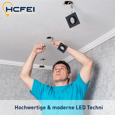 HCFEI LED Einbaustrahler ultra Flach | 425 Lumen | 230V 5W | Dimmbar | Gehäuse Eckig | Schwenkbar |