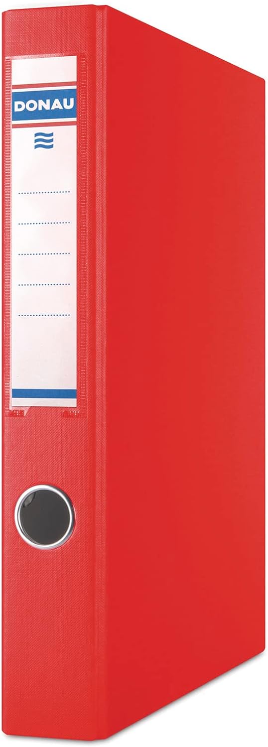 DONAU 3934001PL-04 Ringbuch / Rot | 4-D-Ring-Mechanik 30mm DIN A4 Ringordner Pappe/ Kunststoff | Aus