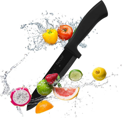 hecef Keramikmesser set 3-teilig, Scharf Küchenmesser Set, Schwarz Keramik 6'' Kochmesser, 4'' Obstm