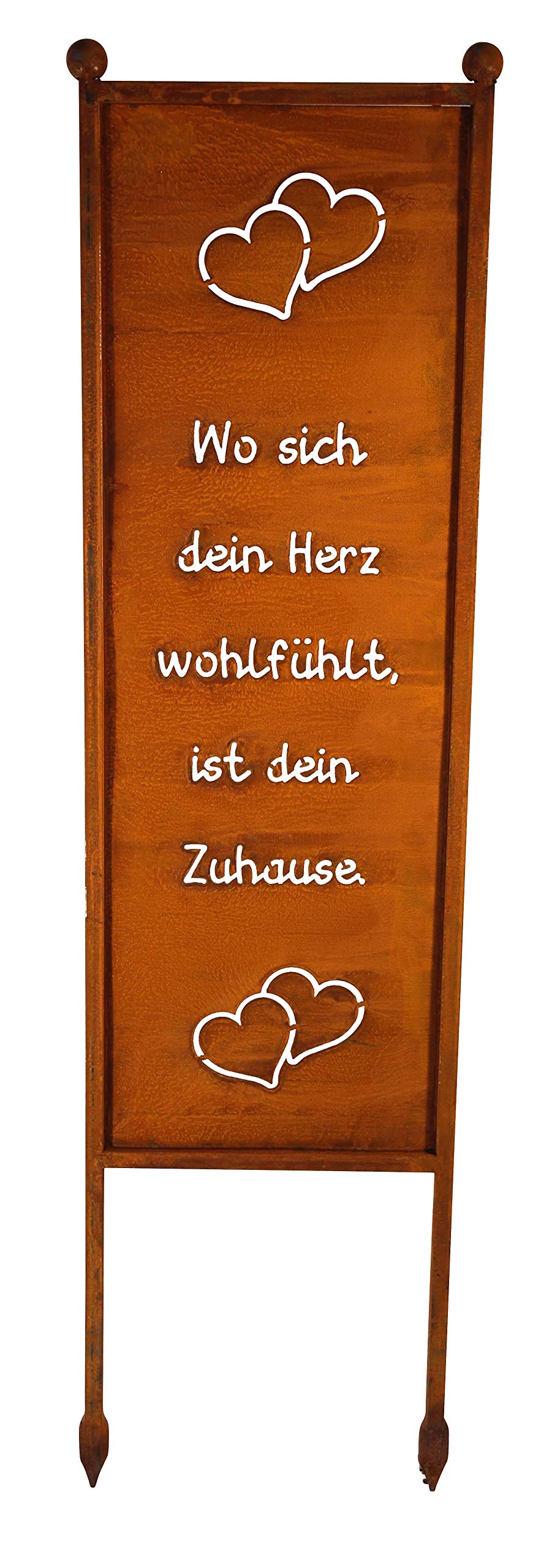 Bornhöft Schild/Spruchtafel Gartenschild Edelrost Rost zum Einstecken rostige Gartendeko (Wo Sich De