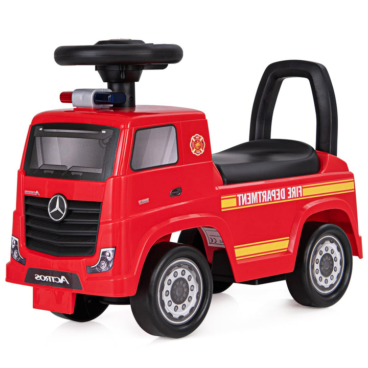 SOARS Mercedes-Benz Rutschauto, Feuerwehrauto mit Warnleuchte, Hupe & Musik, Rutschfahrzeug mit vers