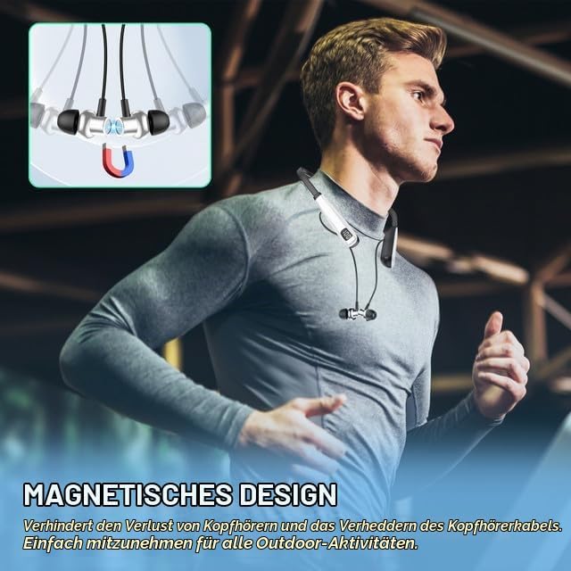 LAMA Bluetooth 5.4 Kopfhörer Sport Ohrhörer 80 Std. Spielzeit Noise Cancelling Kabellos Sportkopfhör