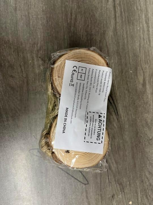30 Stück Holzscheiben, BetterJonny Rund 7-8cm Holz Log Scheiben Kit mit Loch Unvollendete Holzkreise