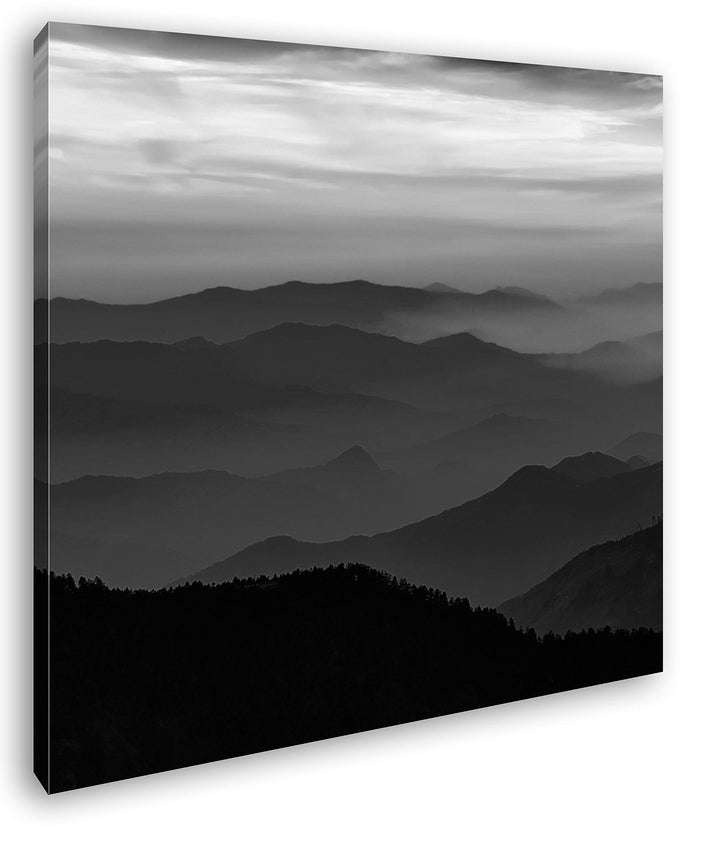 deyoli malerische Berge Format: 60x60 Effekt: Schwarz&Weiss als Leinwandbild, Motiv fertig gerahmt a