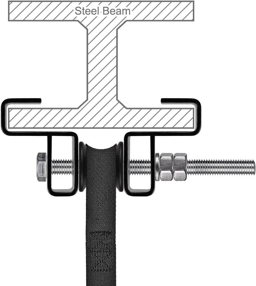 SELEWARE Steel I Beam Heavy Bag Hanger, Heavy Duty I-Beam Clamp Boxsack Halterung Boxsack Aufhängung