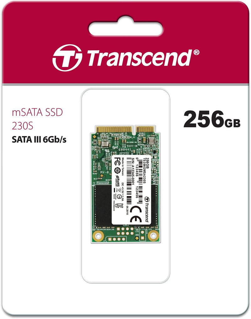 Transcend Highspeed 256GB interne mSATA SSD SATA III (6Gb/s), Festkörper-Laufwerk, zum Aufrüsten von