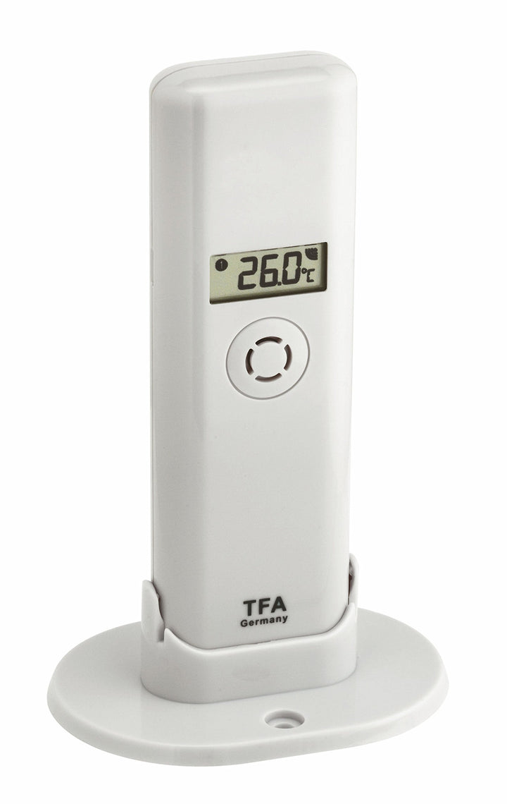 TFA Dostmann Weatherhub Thermo-Hygro-Sender, Kontrolle der Temperatur/Raumfeuchtigkeit, mit Display,