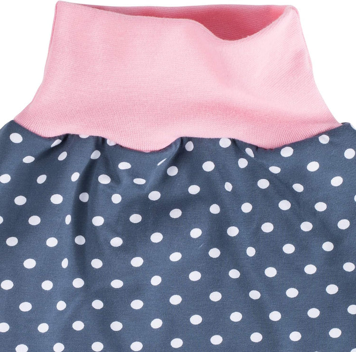 Lilakind Mädchen Sommer Schlafsack Strampelsack Pucksack Jersey Punkte Grau Rosa Gr. M - Made in Ger