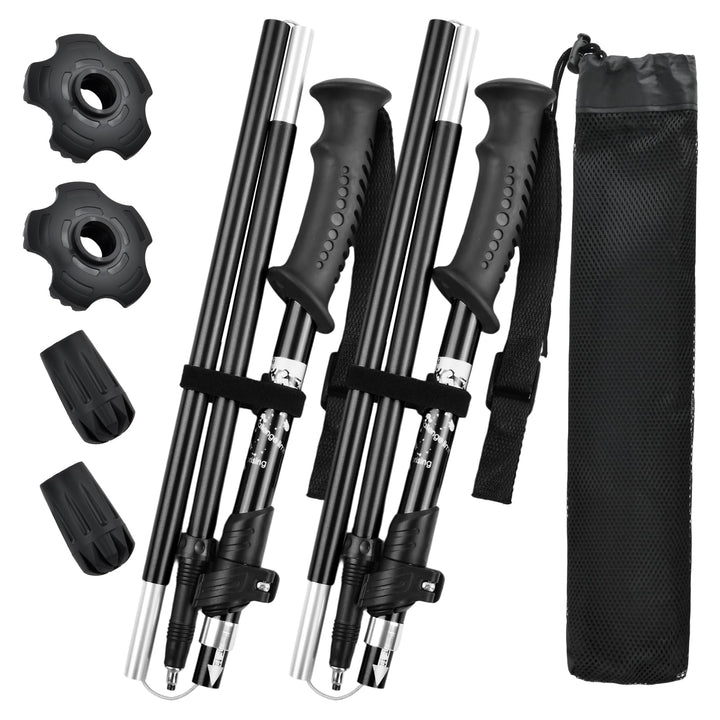 Wanderstöcke Faltbar, Wanderstöcke Teleskop Verstellbar 110-130 cm, Nordic Walking Stöcke Damen und