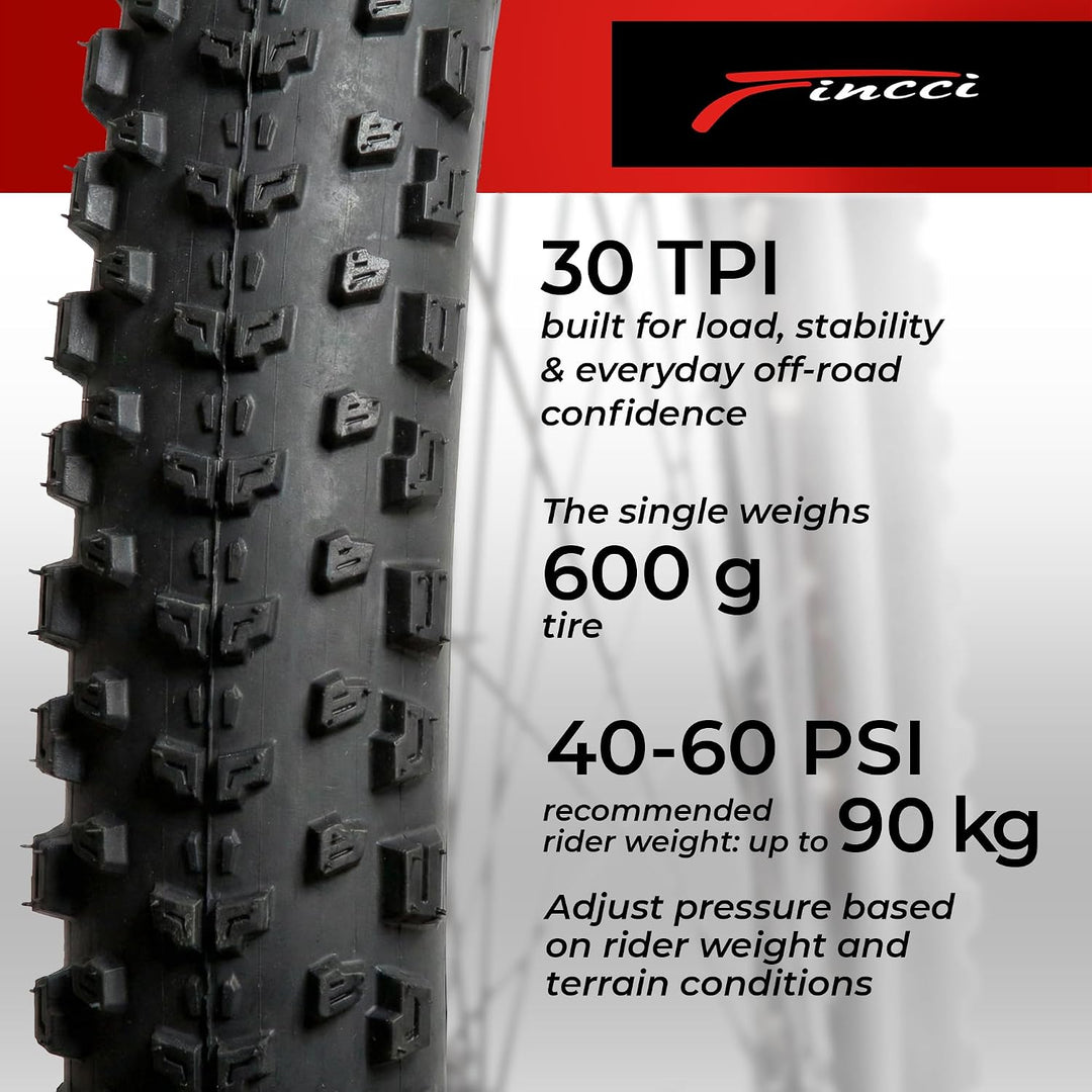 Fincci Reifen 26x1.95 Zoll 50-559 Faltbar Mantel für Rennrad Mountainbike MTB Schlamm Schmutz Offroa