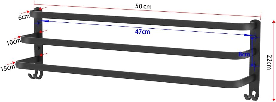HONPHIER Handtuchhalter Bad 3 Tier Handtuchstange Badezimmer Aluminium Wand-handtuchhalter Handtuchh