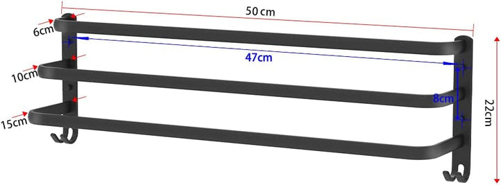 HONPHIER Handtuchhalter Bad 3 Tier Handtuchstange Badezimmer Aluminium Wand-handtuchhalter Handtuchh