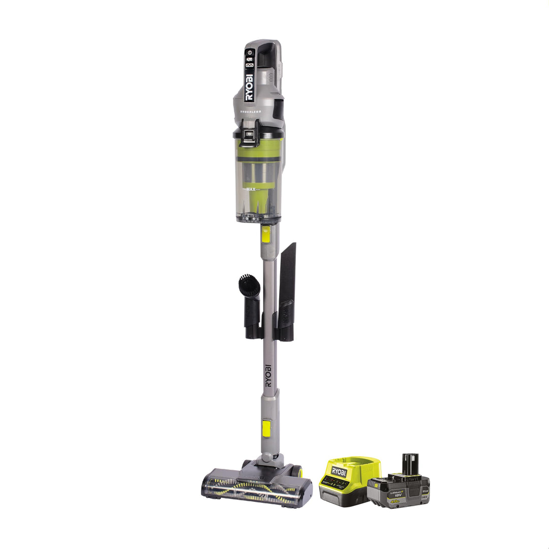 RYOBI 18 V ONE+ Brushless Akku-Staubsauger RSVS18BL-0, 90 AW Saugleistung, bürstenloser Motor, ohne