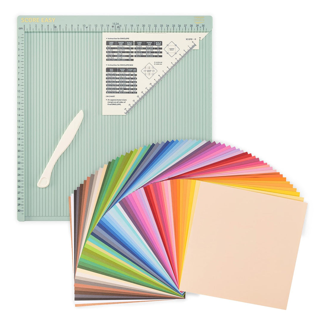 Vaessen Creative Bastelset - Falzbrett Score Easy 30,5 x 30,5 cm und Tonkarton Glatt 30,5 x 30,5 cm
