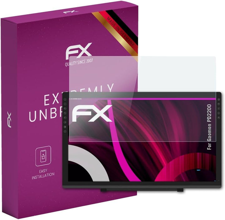atFoliX Glasfolie kompatibel mit Gaomon PD2200 Panzerfolie, 9H Hybrid-Glass FX Schutzpanzer Folie