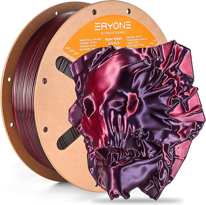 ERYONE High Speed Filament Silk Dual Color 1.75mm +/- 0.03mm, 3D Printing PLA Pro Filament Fit Most