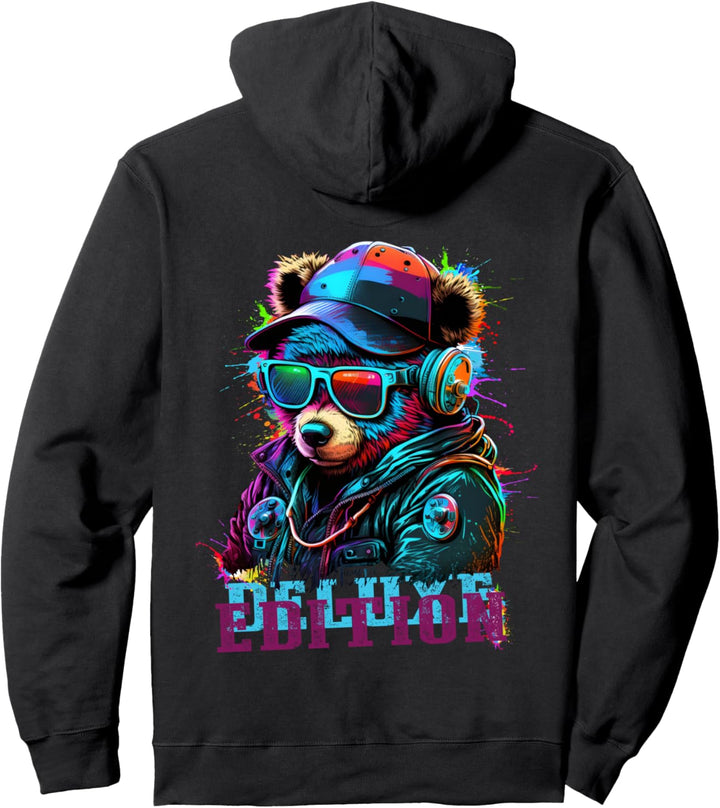 DJ Bär Deluxe Edition Festival Rückendruck Design Pullover Hoodie