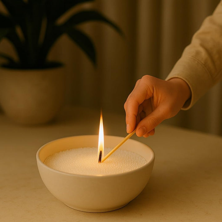 TerraRita Kerzensand mit Docht 500g. Kerzen sand perlenkerzen Pearled candle powder wax set Wachsper