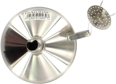 Fackelmann Trichter Ø 14 cm, Einfülltrichter für Flaschen und Gläser mit Siebeinsatz (Farbe: Silber)