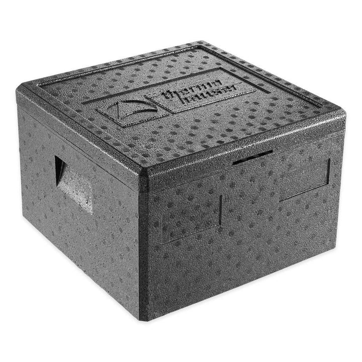 thermohauser EPP-Thermobox Pizza schwarz mit Deckel - 25 Liter - 41 x 41 x 25,5 cm - Pizzabox für Li