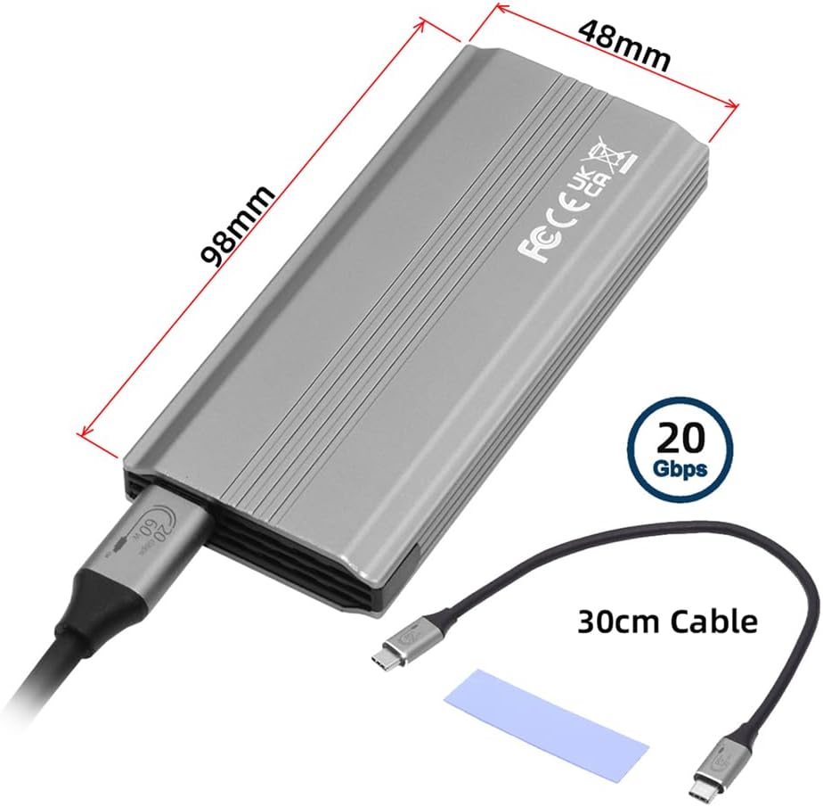 Xiwai 20 Gbit/s USB-Adapter-Lesegerät Typ-C USB 3.2 USB4 auf M-Key M.2 NGFF NVME SATA SSD PCBA Gehäu