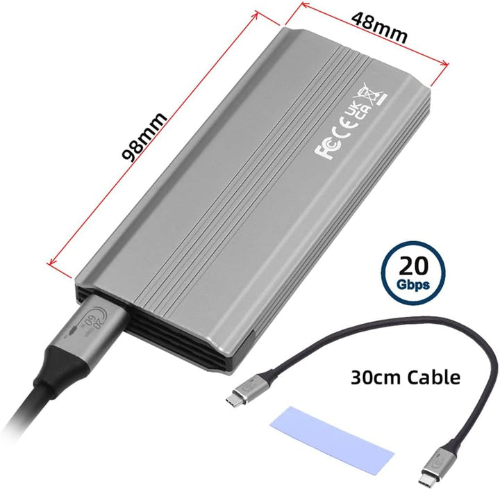 Xiwai 20 Gbit/s USB-Adapter-Lesegerät Typ-C USB 3.2 USB4 auf M-Key M.2 NGFF NVME SATA SSD PCBA Gehäu