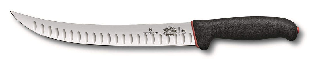 Victorinox Fibrox Dual Grip Schlachtmesser, Swiss Made, Kullenschliff, gebogene, schmale Klinge, sch