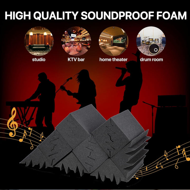 Bass Trap Soundsbay 12 Stück Bass Traps schaumstoff akustik Hohe Dichte schalldämmung schaumstoff Re