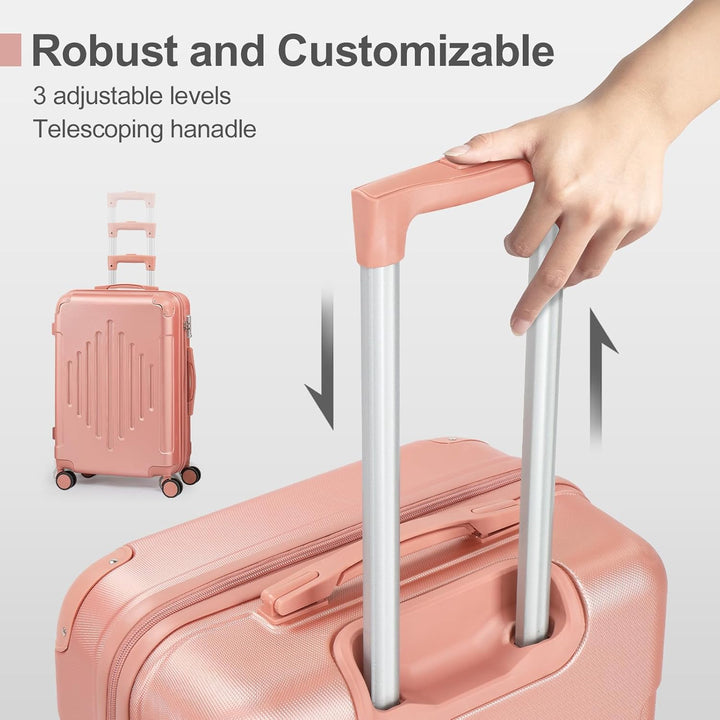 LALAHO Kofferset 4 teilig, Reisekoffer Set mit Kosmetikkoffer, Hartschalen Koffer Set aus ABS, Handg