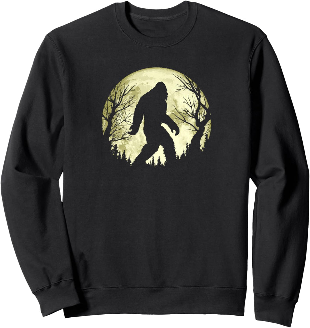 Creepy Trees & Bigfoot Funny Full Moon Night Graphic Sweatshirt