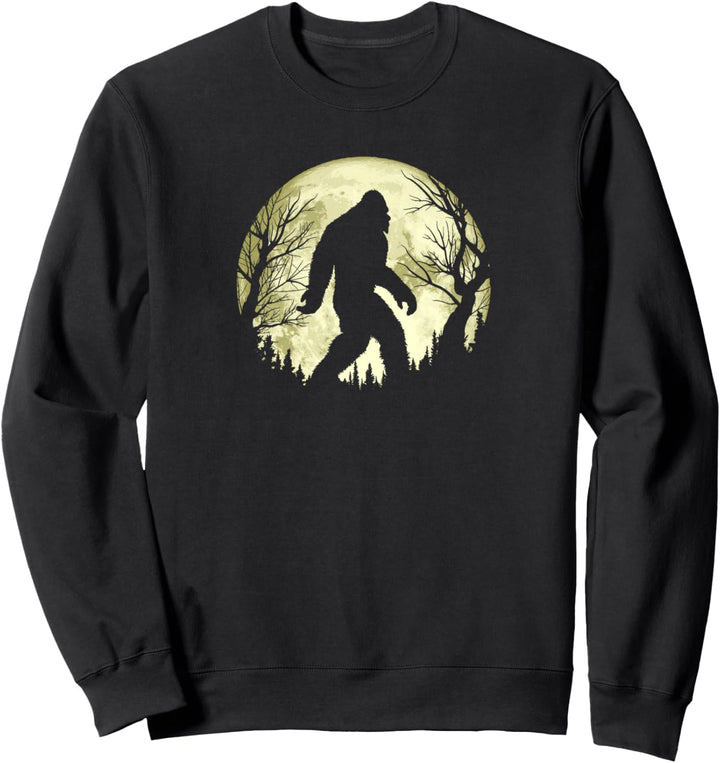 Creepy Trees & Bigfoot Funny Full Moon Night Graphic Sweatshirt