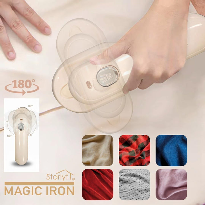 STARLYF Magic Iron Handwäsche-Dampfer, schnelles Aufheizen von 20s, Tank 100 ml, Doppelfunktion troc