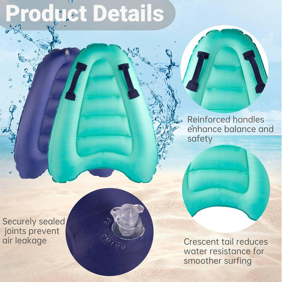 Bodyboard Aufblasbar, Tragbares Bodyboard Kinder mit Griffen, Aufblasbares Schwimmbrett, Surfboard K