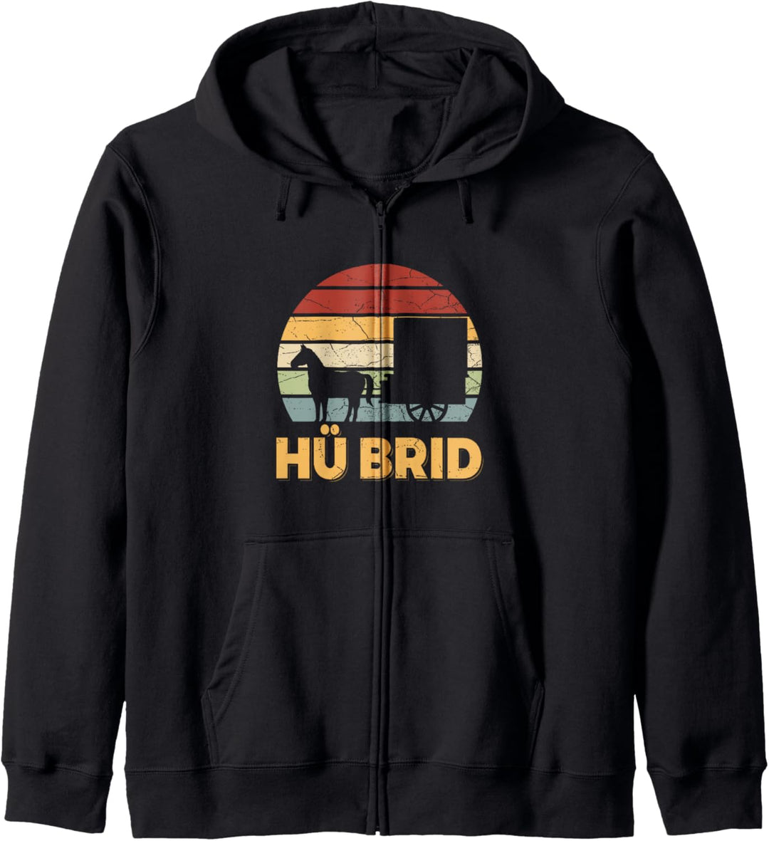 Hü Brid Pferd Kutsche Hybrid Kutscher Reiten Wortspiel Kapuzenjacke