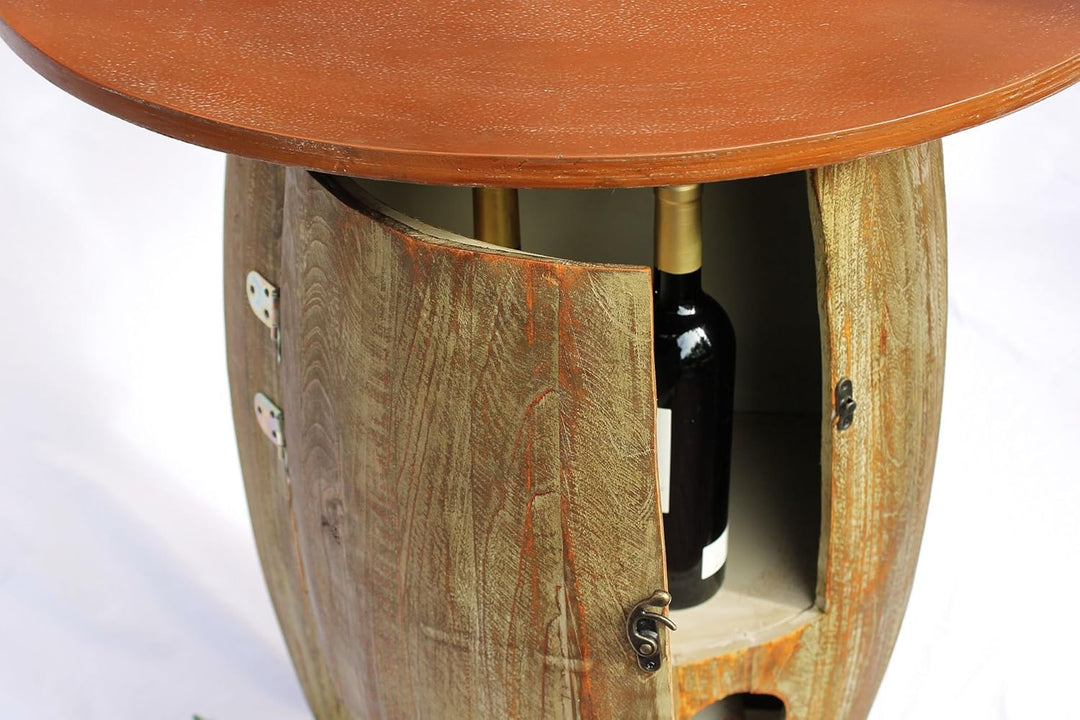DanDiBo Wandtisch Weinfass Weinregal halbrund 1500 Bar Flaschenständer 85cm Weinfass Holzfass Schran