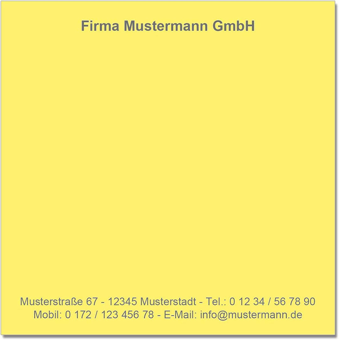 500 Notizzettel personalisiert in praktischer Zettelbox mit Stiftehalter 10 x 10 cm (gelb), gelb