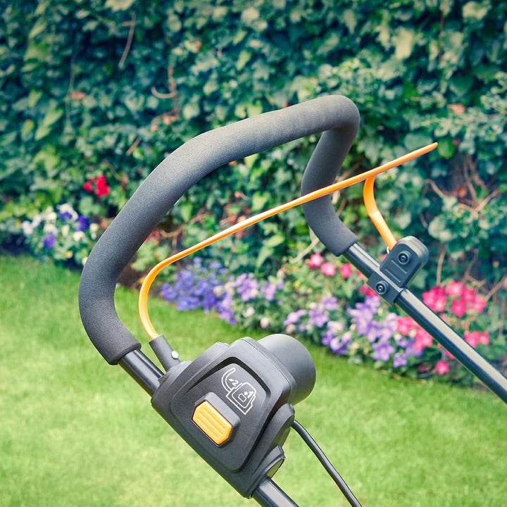 LawnMaster MEB1840M Elektro Rasenmäher 1800W 40cm, 6-fache Schnitthöhenverstellung 20-70 mm, 42L Fan