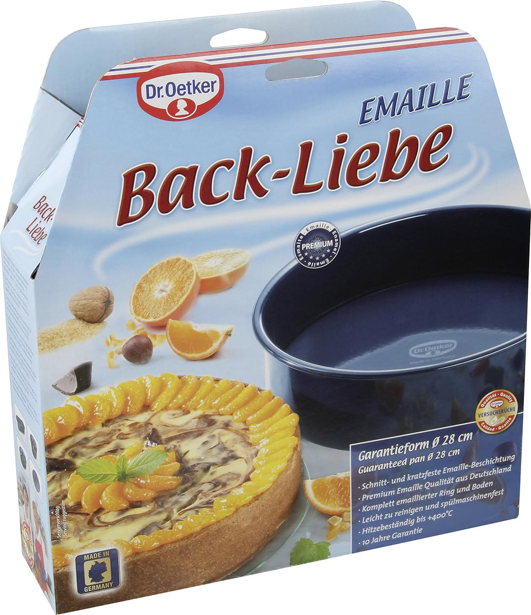 Dr. Oetker 2363 Oetker Hebeboden Ø 28 cm BACK-LIEBE EMAILLE, Kuchenform für köstliche Torten (Farbe: