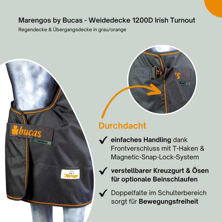 Marengos by Bucas - Winterdecke Weidedecke 1200D Irish Turnout mit 50g, 100g, 200g oder ohne Füllung