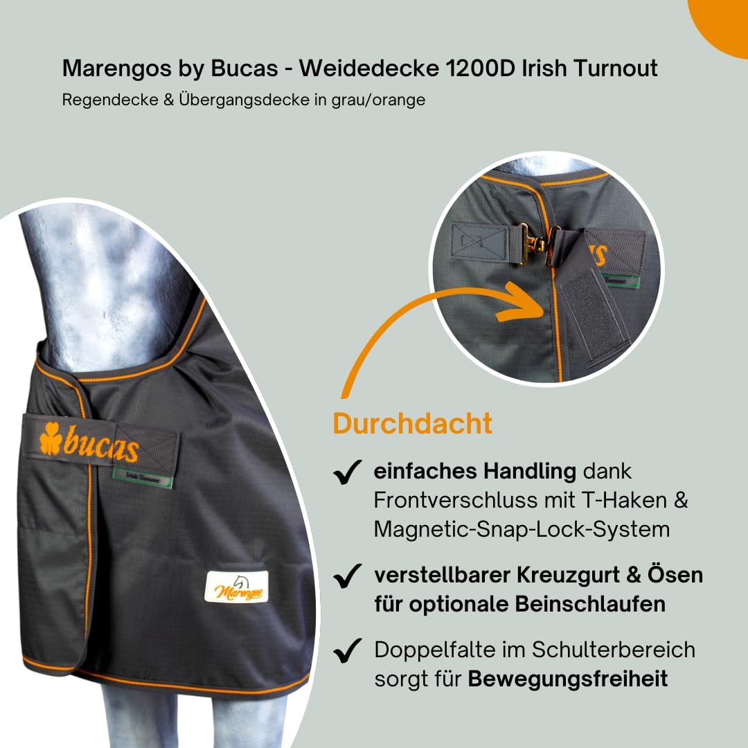 Marengos by Bucas - Weidedecke Stay-Dry 1200D Irish Turnout | Regendecke & Übergangsdecke | atmungsa