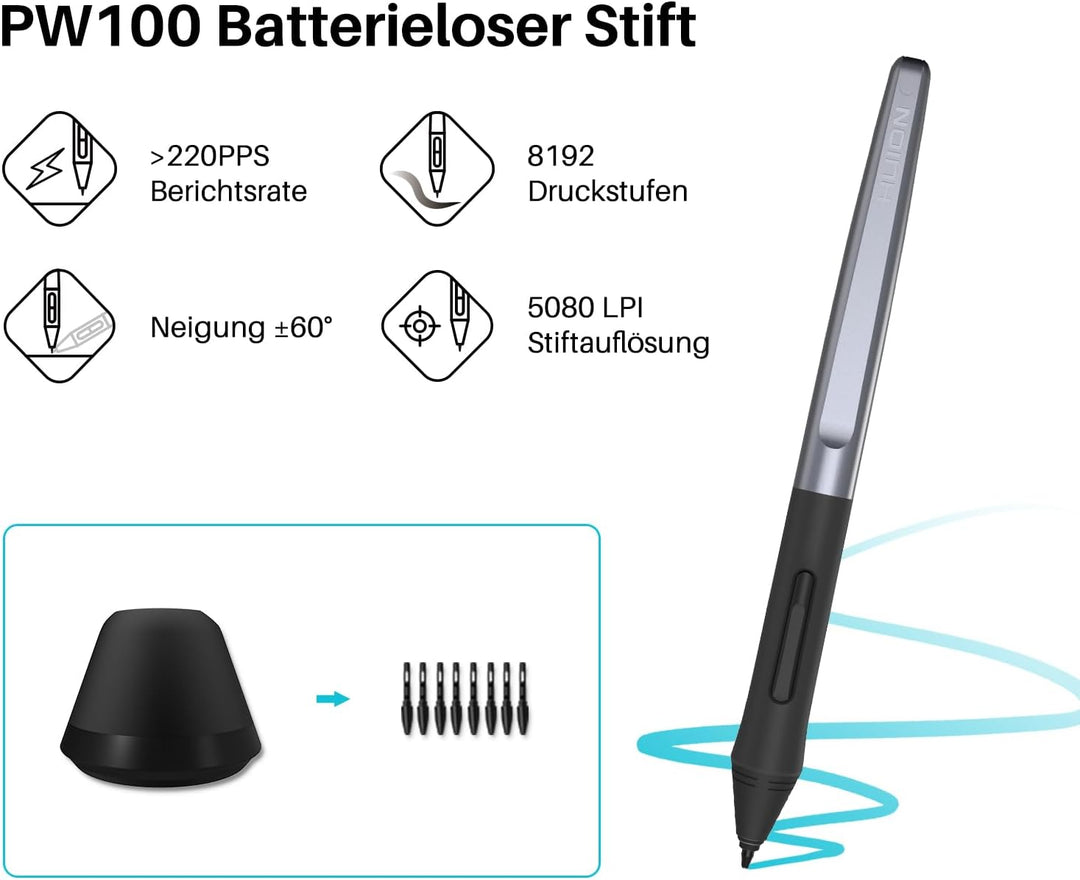 HUION H1060P 10 x 6,25 Zoll Arbeitsbereich-Grafiktablett (Android-Geräte unterstützt) mit einem Upgr