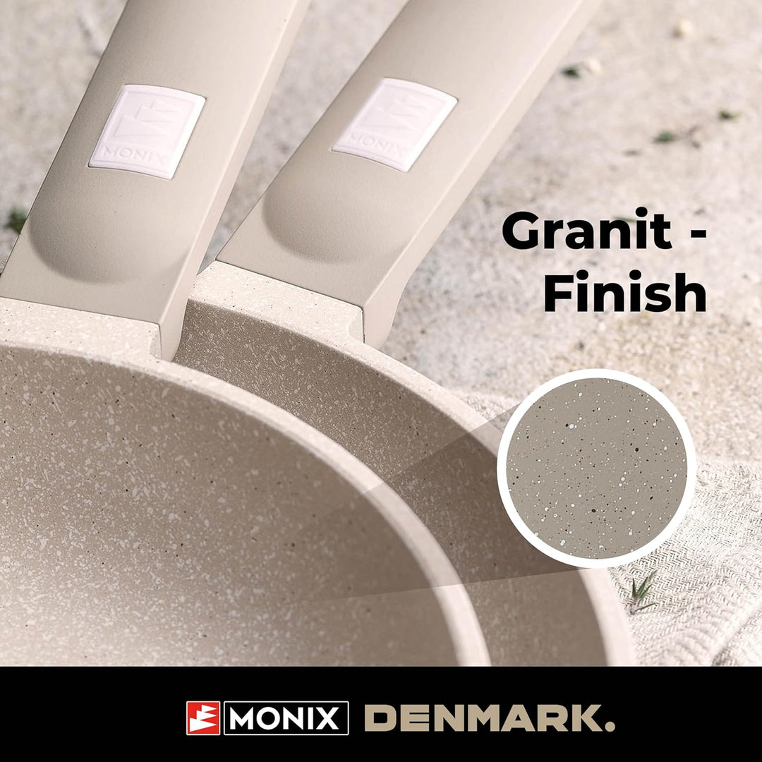 MONIX Denmark | Kochgeschirr-Set, 10-teilig, Aluminiumguss mit Antihaftbeschichtung, geeignet für al