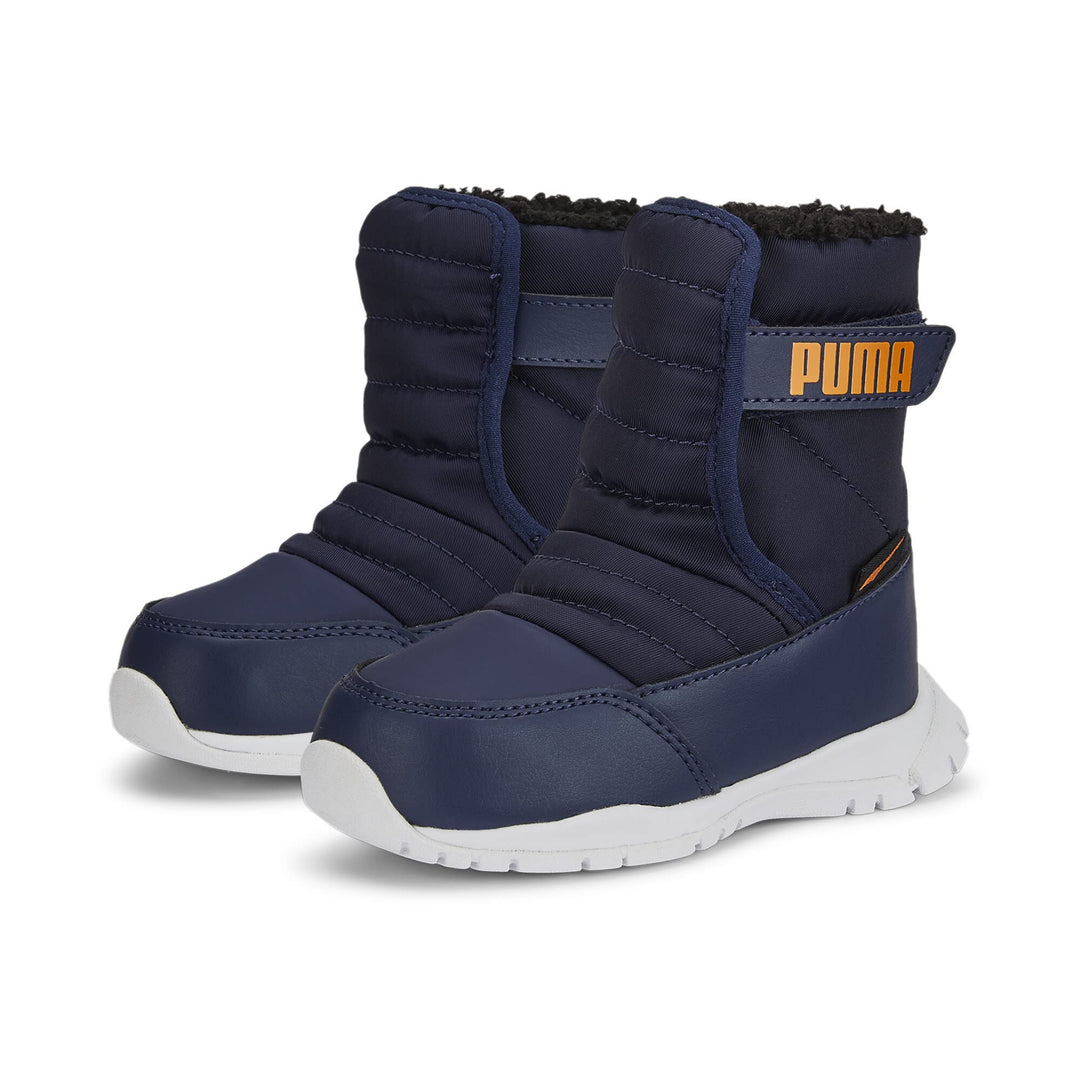 Puma Unisex Baby Puma Nieve Boot WTR Ac InfSneaker 20 EU Peacoat Vibrant Orange Blue, 20 EU Peacoat