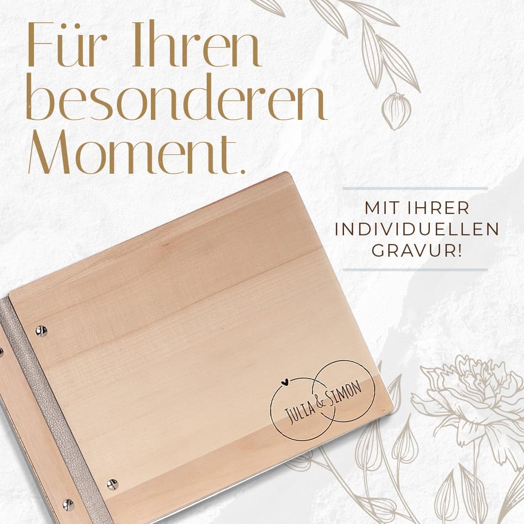 Hochzeitideal – Personalisierbares Gästebuch Hochzeit Adri E14 mit 40 Seiten I Hochzeit Gästebuch au