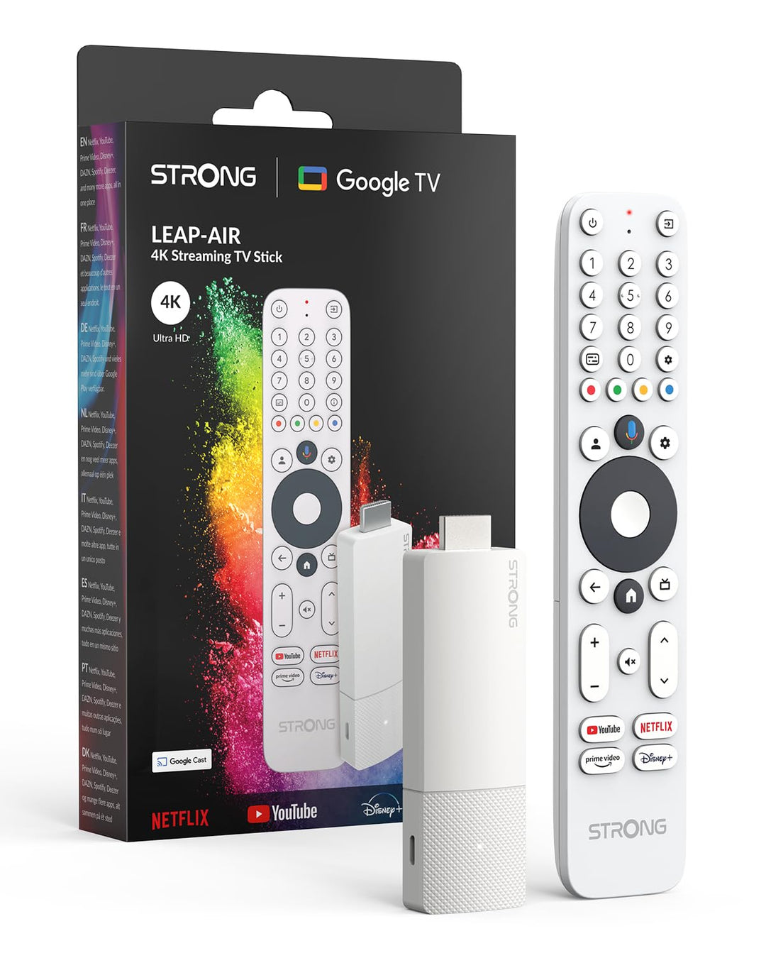 STRONG LEAP-AIR 4K UHD TV Stick, Android 11, WiFi, Google Sprachassistent, HDR10+, Dolby Audio & Dol