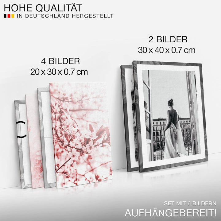 Novart Wandbilder Set Fashion Coco - KEIN EXTRA RAHMEN BENÖTIGT - Modern Deko - Wohnzimmer Mädchen T