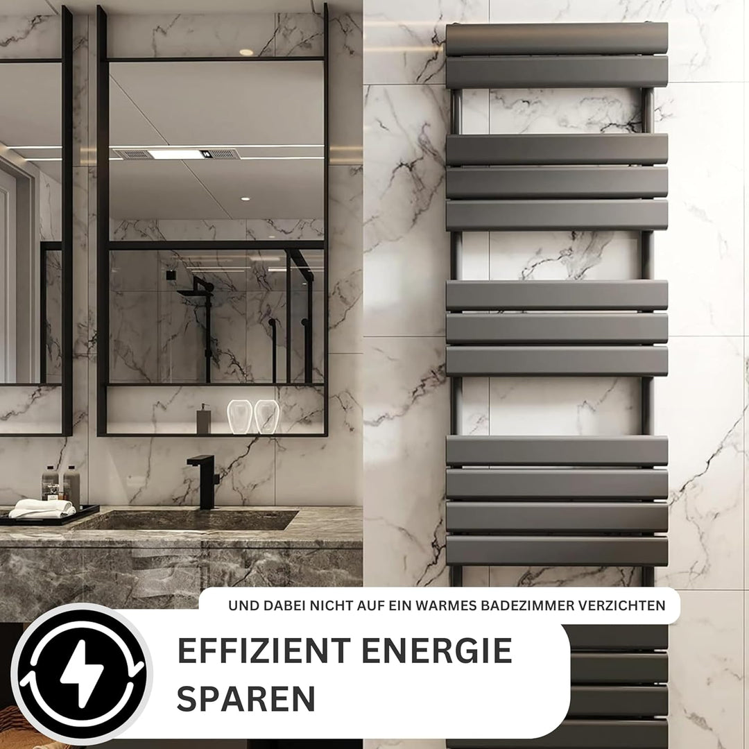 MC Heat ® Premium Badheizkörper 400x1600 mm - Handtuchwärmer in Anthrazit - Paneelheizkörper für Mit